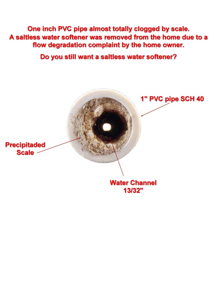 Scale in a PVC pipe